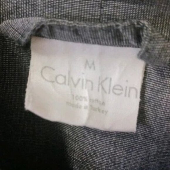 Womans Calvin Klein Medium Black Heather Long Sleeve Button Up Shirt - Picture 2 of 5